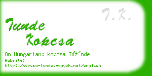 tunde kopcsa business card